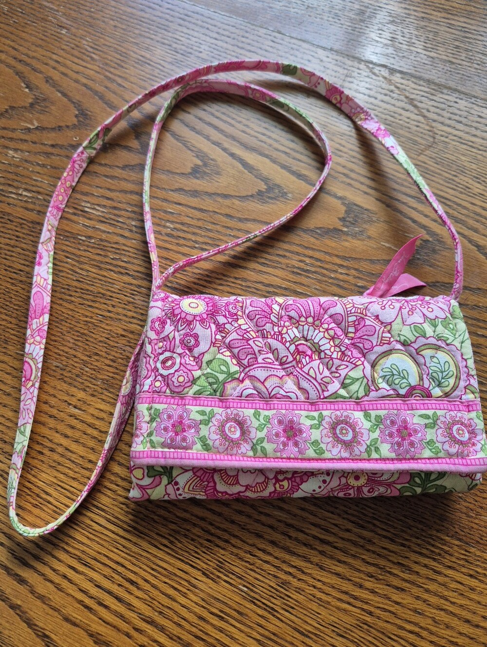 Vera Bradley Petal Pink Crossbody Wallet Cardholder